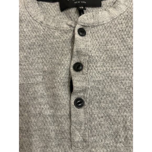 Rag & Bone X-Small Gray Merino Wool Blend Long Sleeve Henley Pullover Sweater - Picture 5 of 12